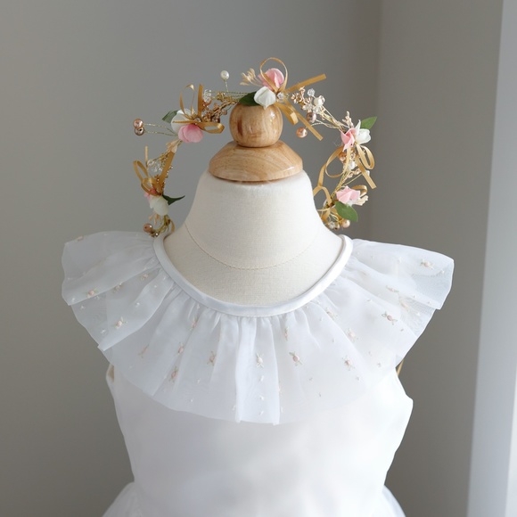 Strasburg Dress Heirloom White Organza Size 10  Flower Girl Special Occasion - Picture 9 of 13